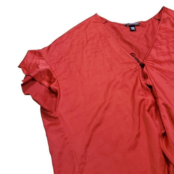 Victoria's Secret‎ Satin Flounce Kimono Robe Ruffle Tie Heart Love Red One Size - Picture 4 of 7